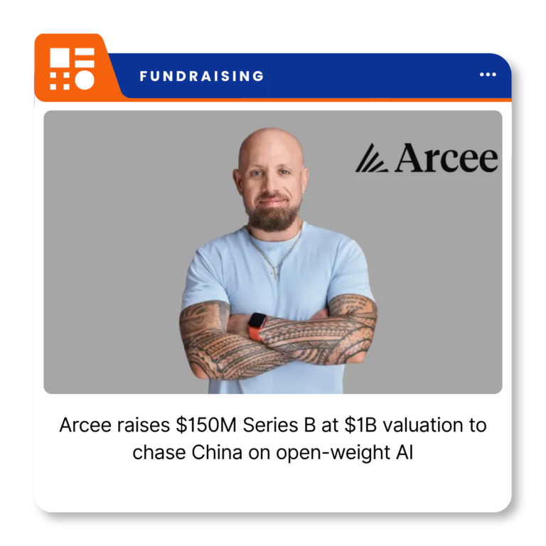 Arcee AI logo representing the company’s Series B fundraising announcement.
