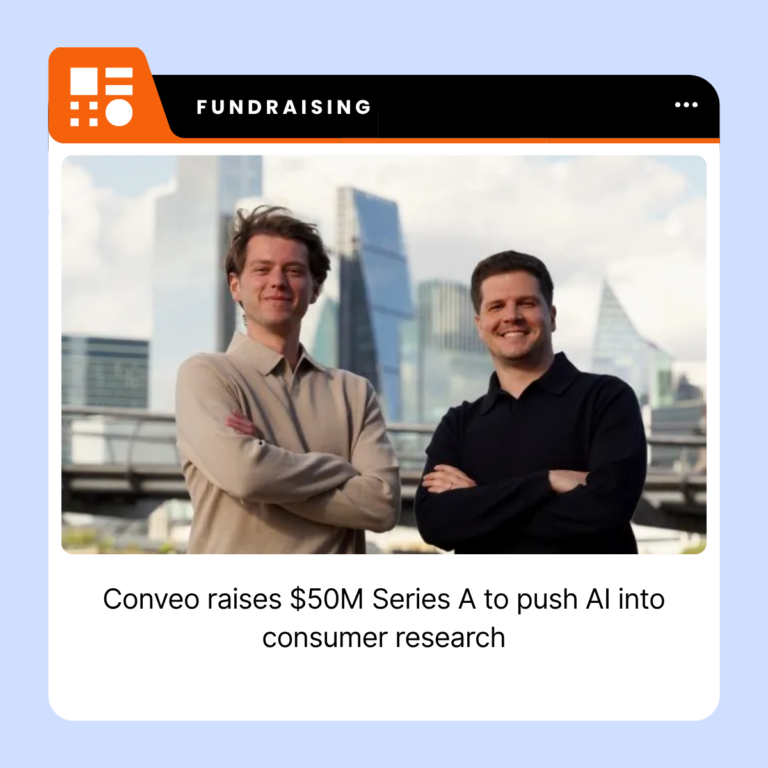 Conveo branding for the company’s $50 million Series A funding announcement.