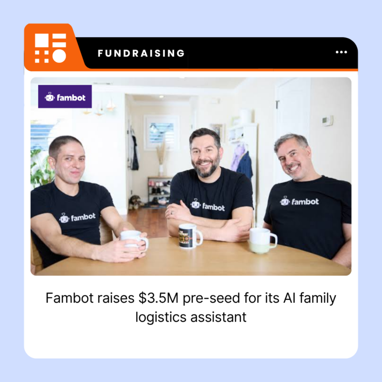 Fambot branding for the AI-powered family logistics platform following its $3.5 million pre-seed funding announcement.