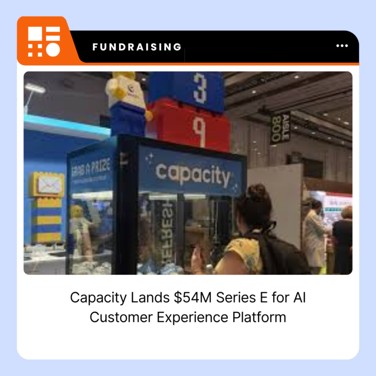 Capacity logo representing the St. Louis-based AI support automation company following its Series E funding announcement.