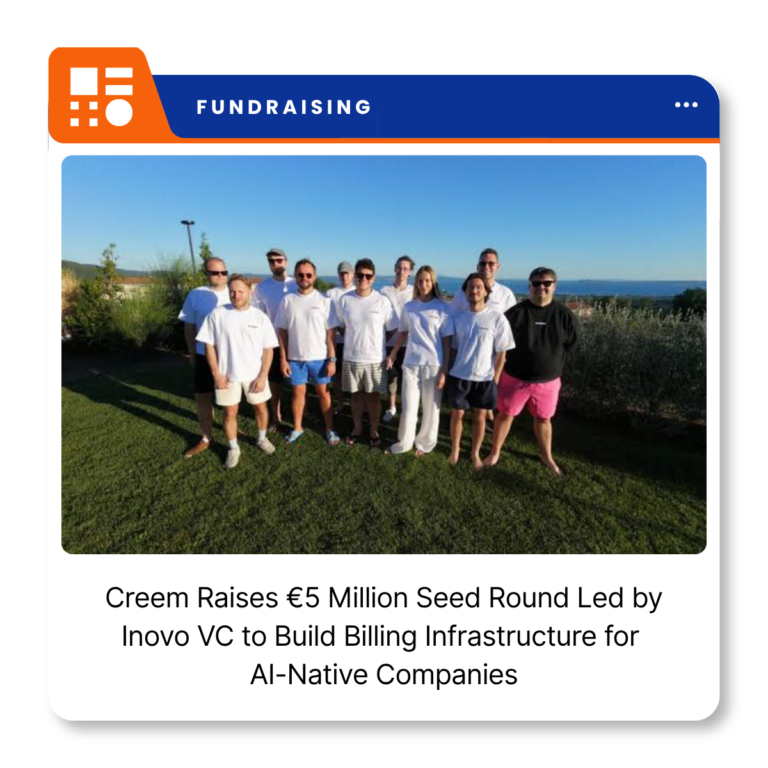 Creem company branding for its €5 million seed funding announcement.