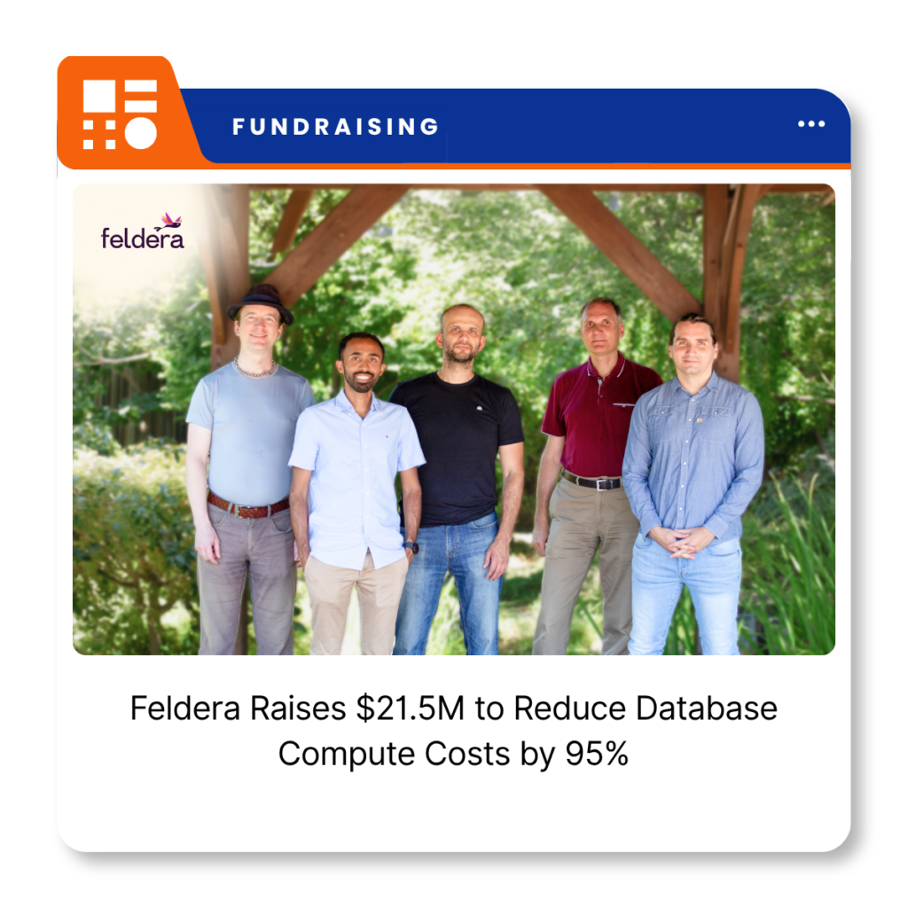 Feldera logo representing the data infrastructure startup following its $15.4 million Series A funding announcement.