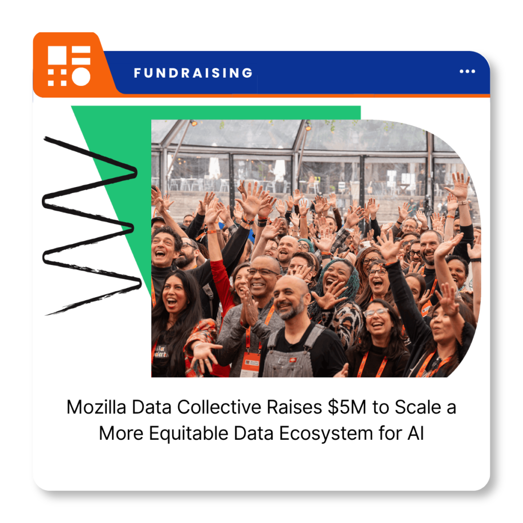 Mozilla Data Collective branding representing the company's $5 million investment from Mozilla.