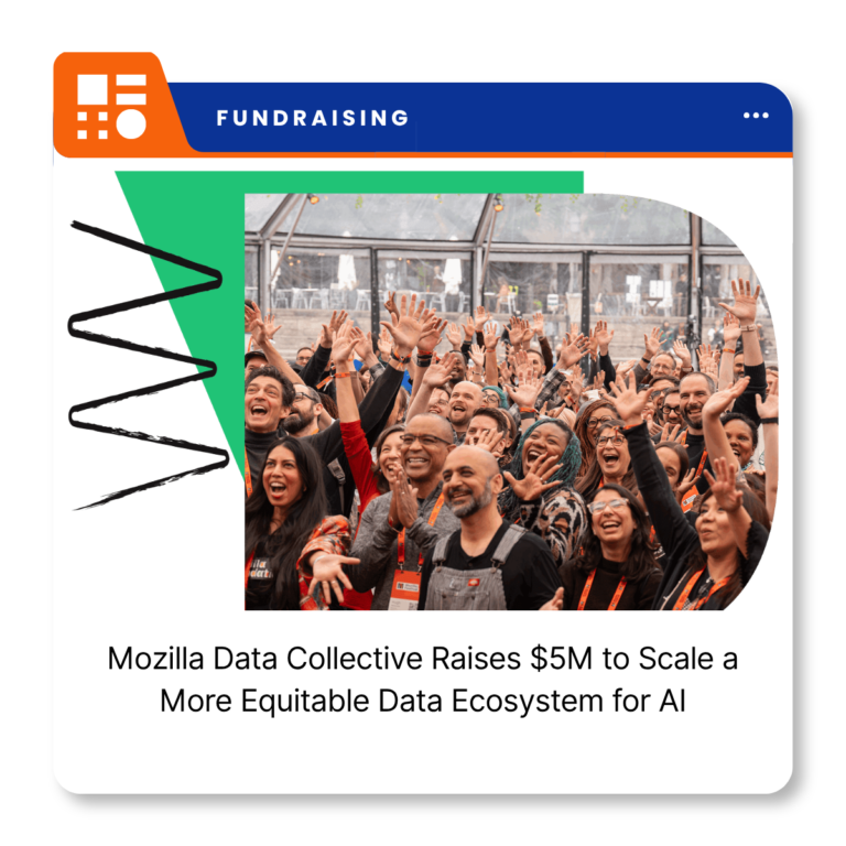 Mozilla Data Collective branding representing the company's $5 million investment from Mozilla.