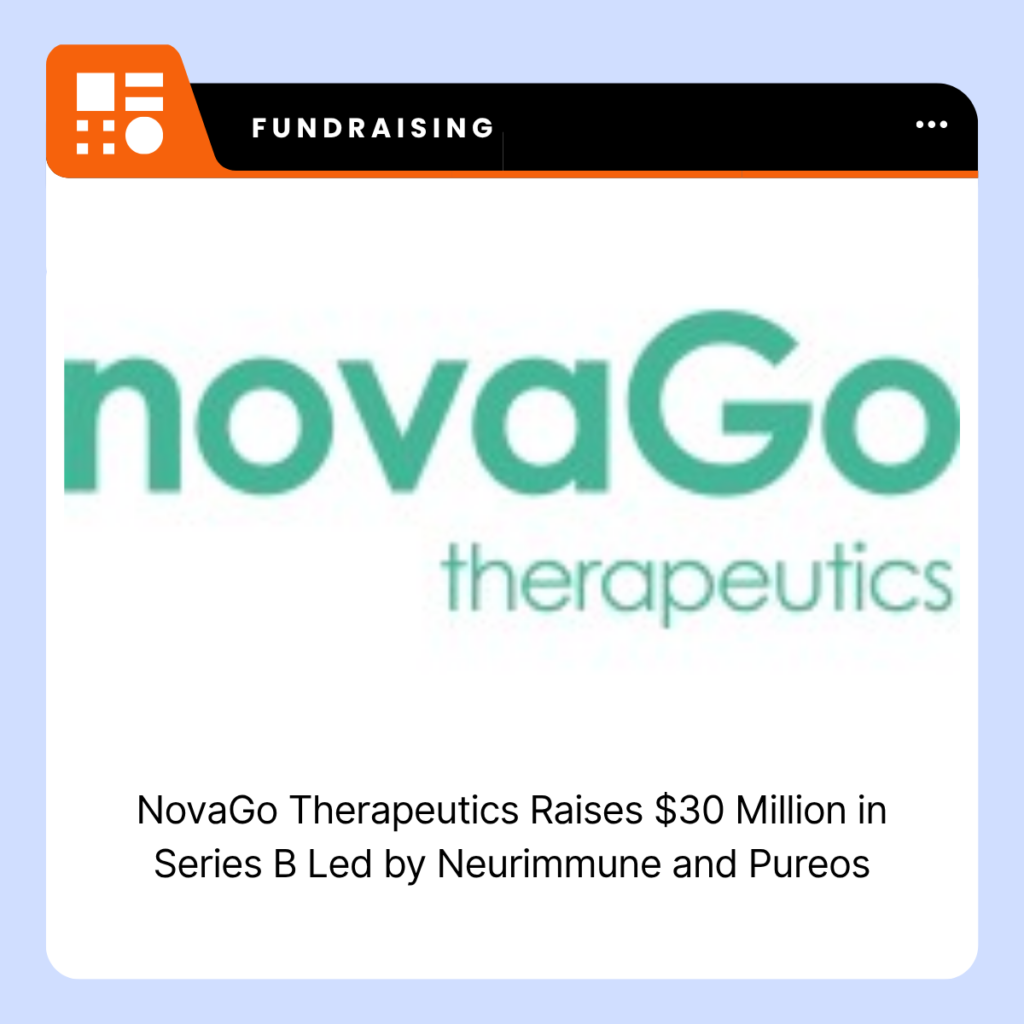 NovaGo Therapeutics company image for its $30 million Series B financing announcement.