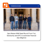 Opio branding for the Paris-based AI financial due diligence startup following its €4 million seed funding round.