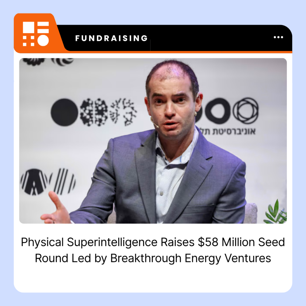 Physical Superintelligence logo representing the AI-native physics startup following its $58 million seed funding announcement.