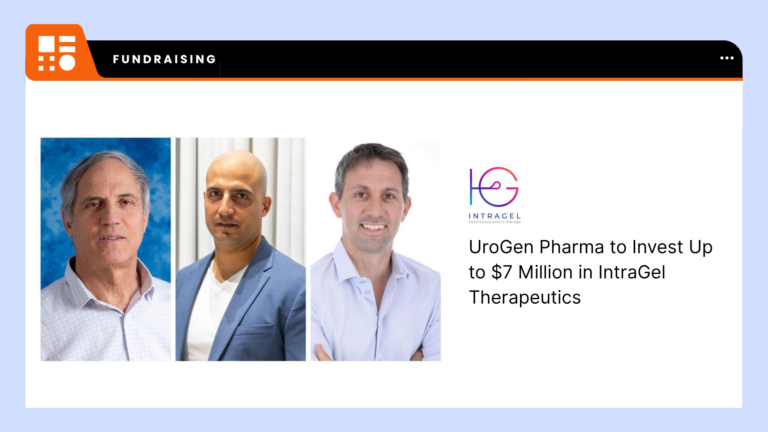 Blog UroGen Pharma to Invest Up to $7 Million in IntraGel Therapeutics