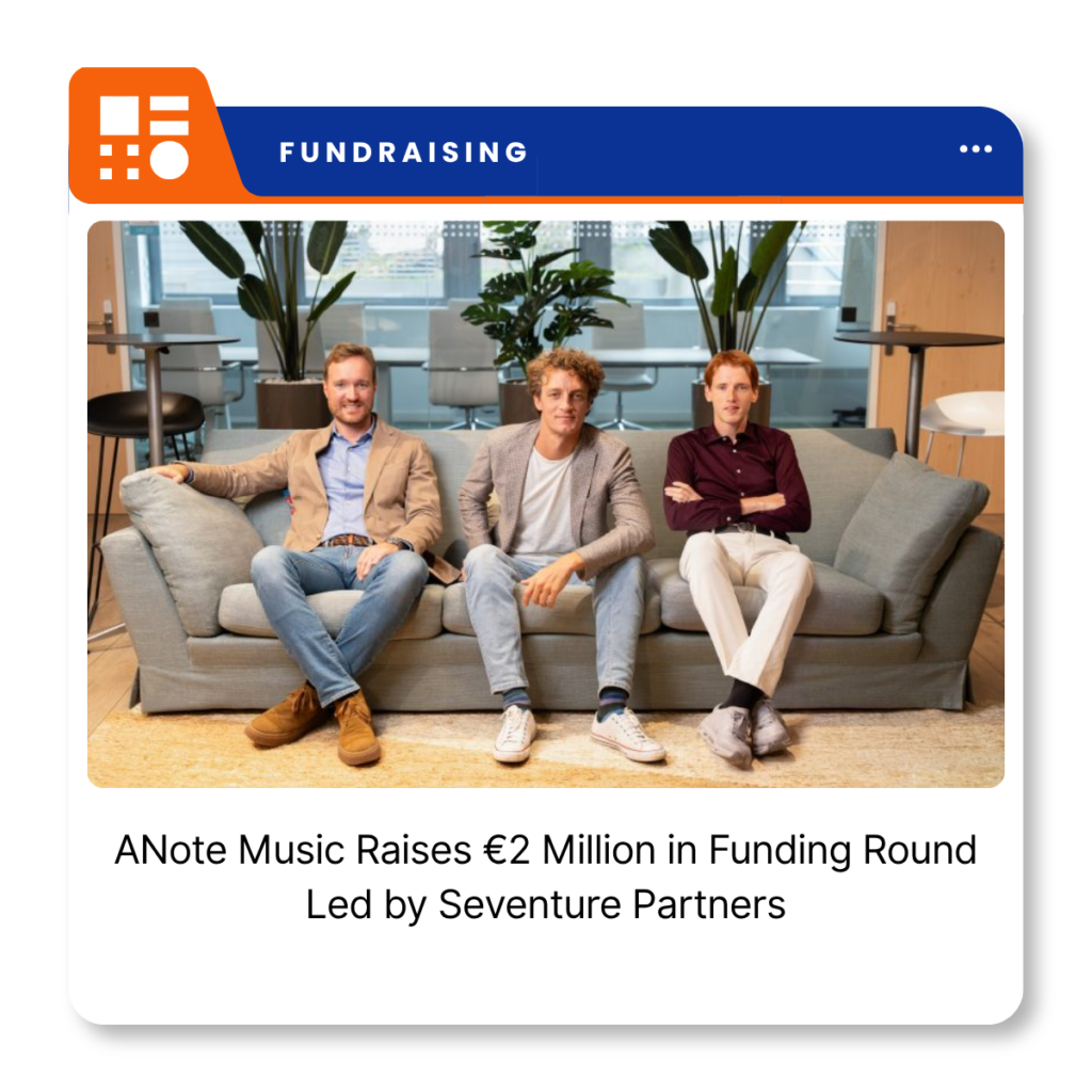 ANote Music co-founders Marzio F. Schena, Matteo Cernuschi and Grégoire Mathonet.