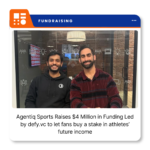 Agentiq Sports branding for the fintech startup’s $4 million funding announcement.