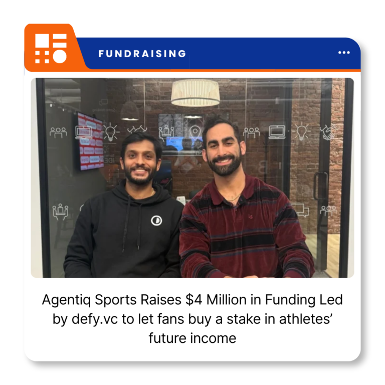 Agentiq Sports branding for the fintech startup’s $4 million funding announcement.