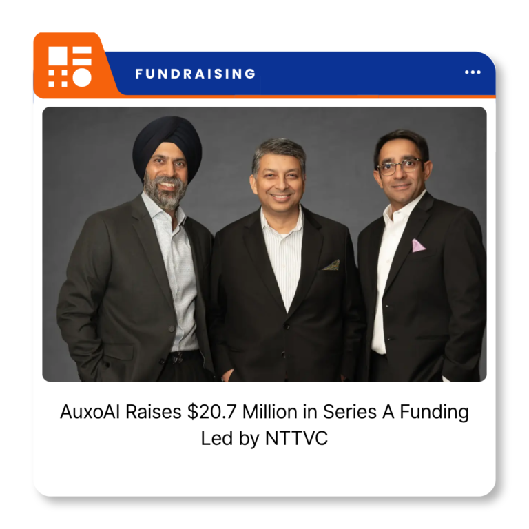 AuxoAI company logo representing the San Francisco Bay Area-based enterprise AI company following its $20.7 million Series A funding announcement.