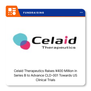 Celaid Therapeutics branding representing its Series B second-close funding announcement.