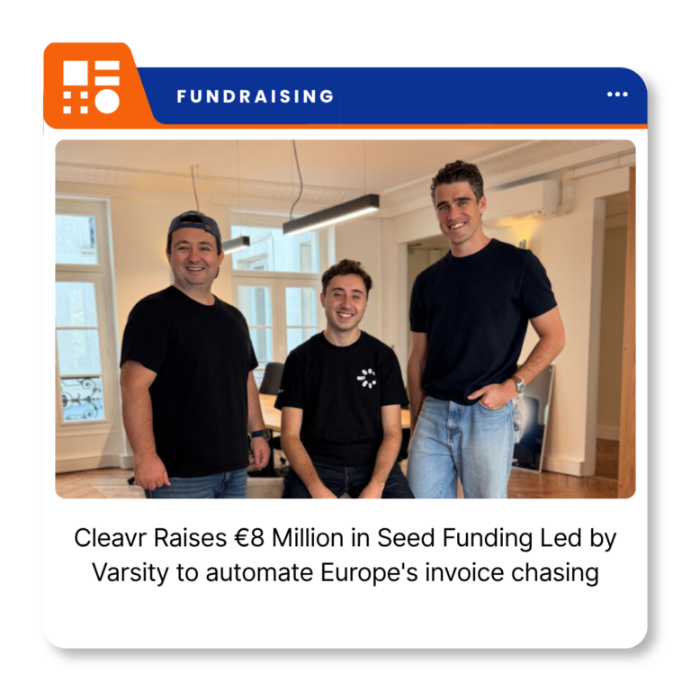 Cleavr founding team, Baptiste Nassoy, Arthur Guérin and Antoine Grenard, featured in the company's fundraising announcement.