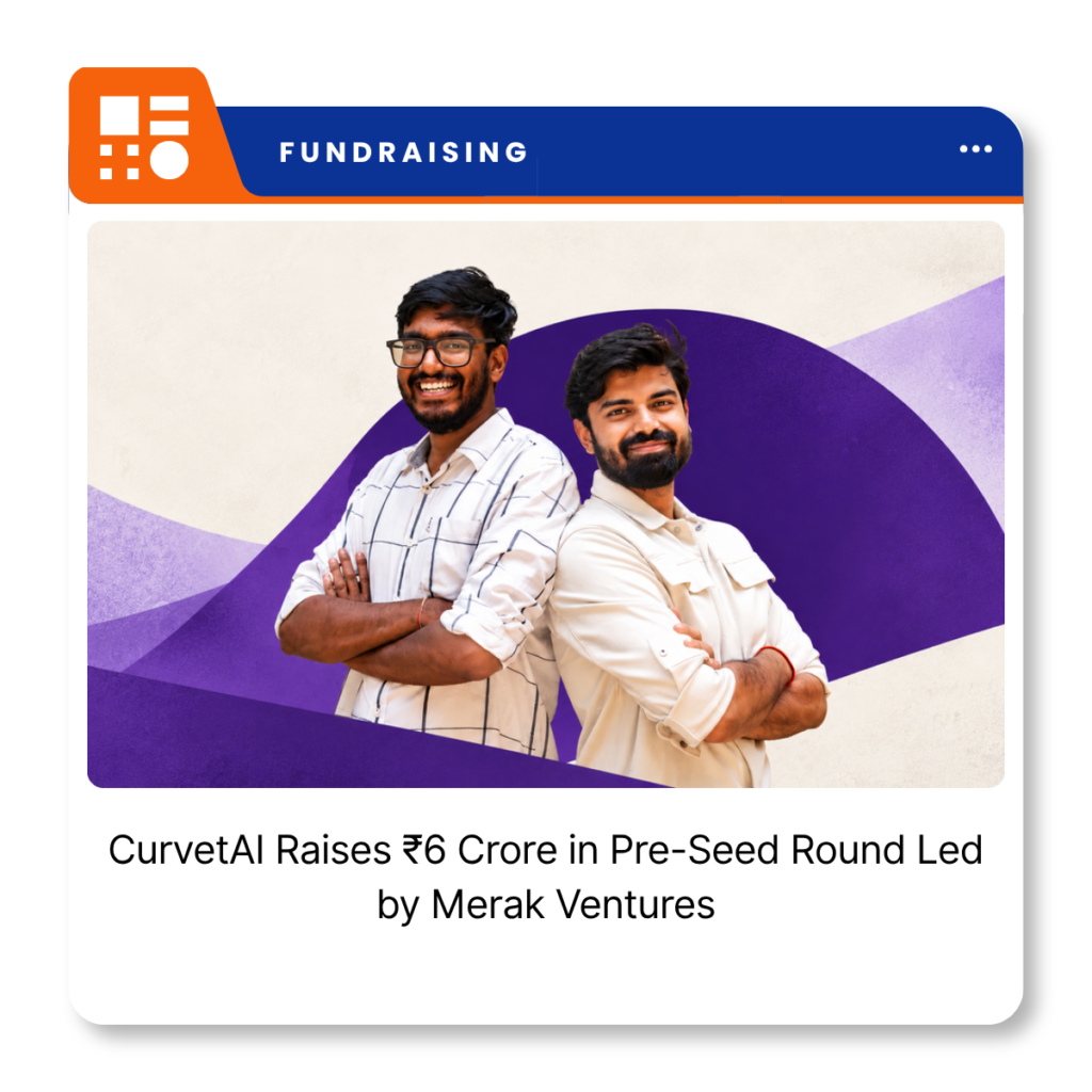 CurvetAI founders Vivek Dubey and Utkarsh Gupta following the startup's ₹6 crore pre-seed funding round.