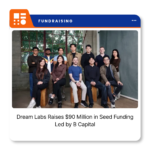 Robotic arms performing an object manipulation task using Dream Labs' Dream-1 AI foundation model.