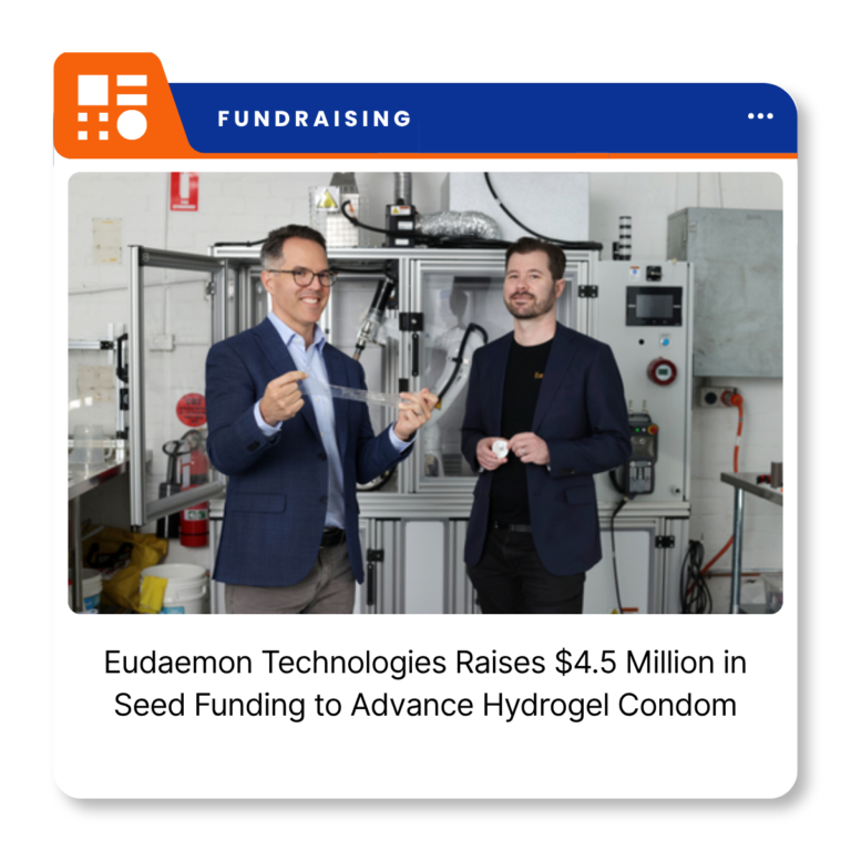 Eudaemon Technologies' hydrogel condom, a latex-free medical device made from a material containing approximately 50% water.