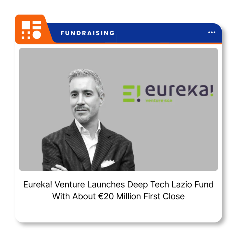 Eureka! Venture branding representing the launch of Eureka! Fund II – Deep Tech Lazio.