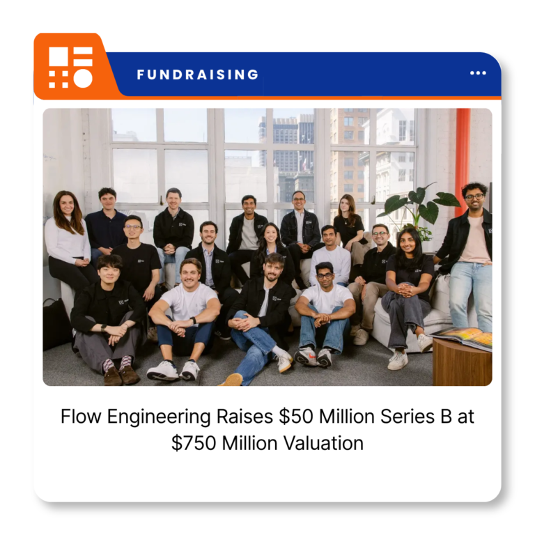Flow Engineering branding for the company’s $50 million Series B funding announcement.