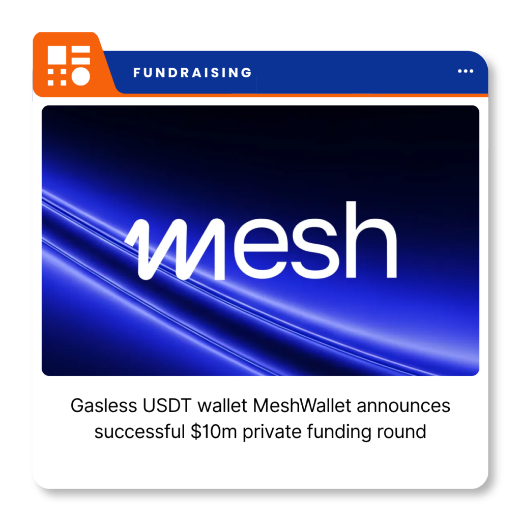 MeshWallet logo displayed with the company’s self-custodial USDT wallet interface for TRON.