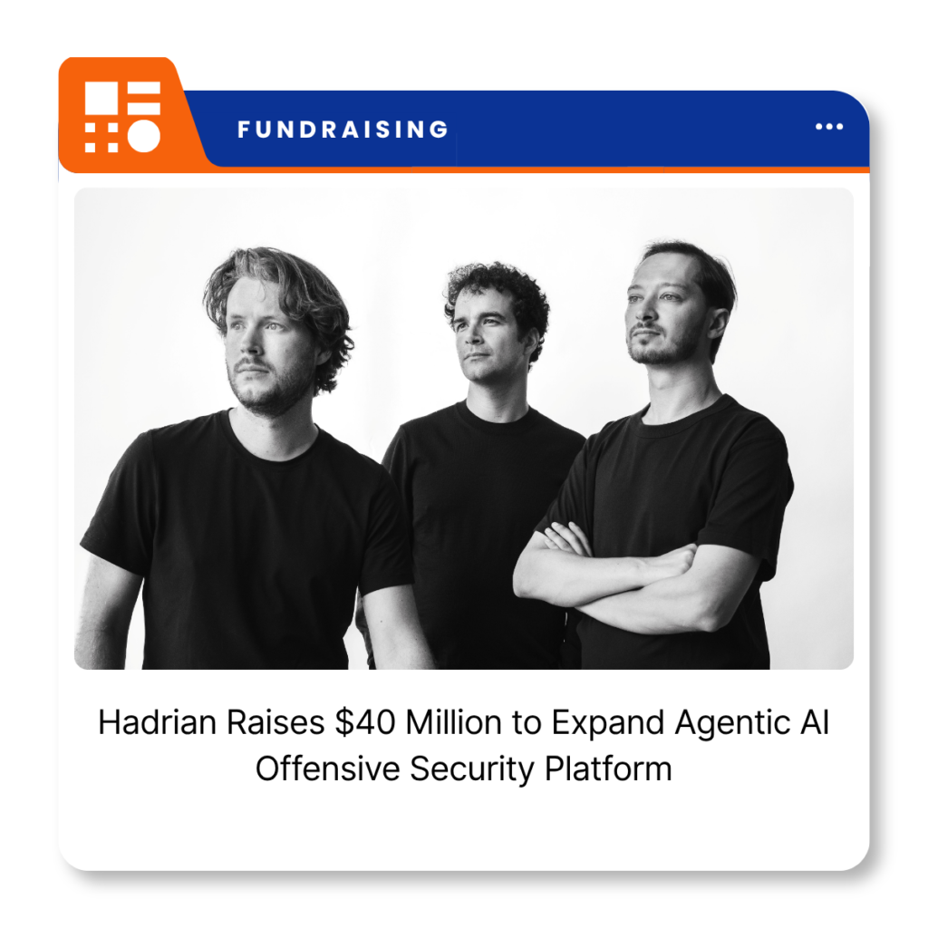 Hadrian cybersecurity startup promotional image for its agentic AI offensive security platform.
