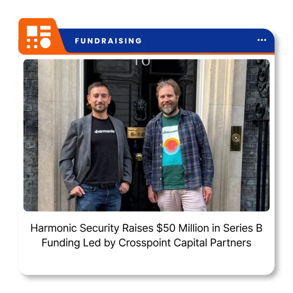 Harmonic Security company logo representing the enterprise AI security platform following its $50 million Series B funding announcement.