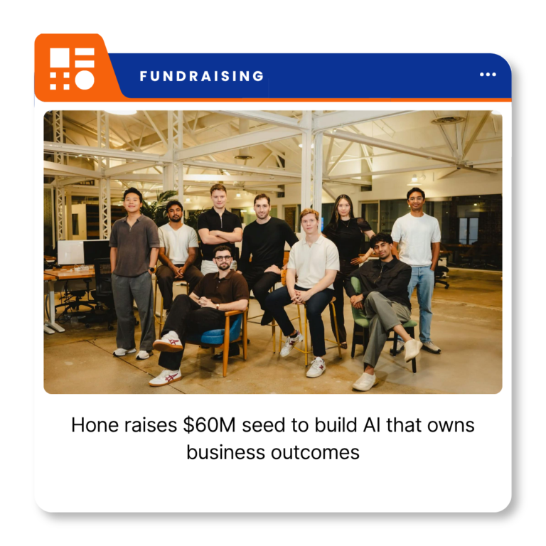 Hone logo representing the San Francisco-based enterprise AI startup that raised $60 million in seed funding led by Benchmark and Index Ventures.