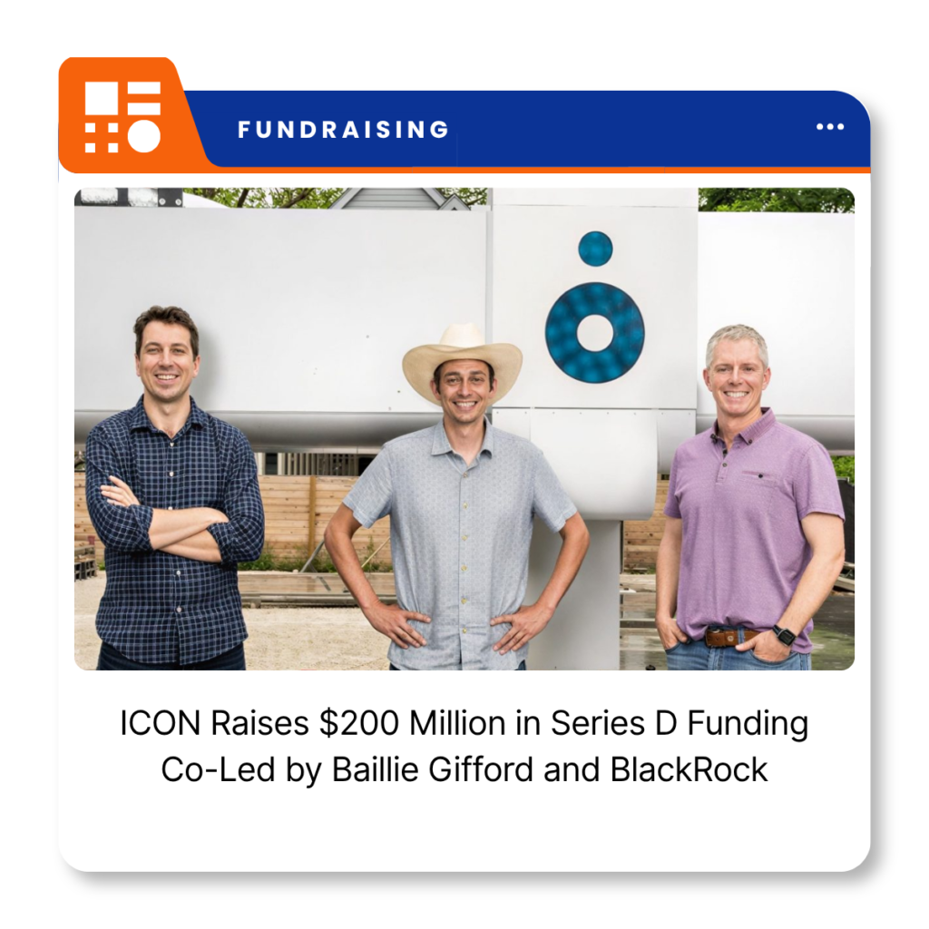 ICON's Titan robotic 3D-printing construction system at an outdoor construction site in Austin, Texas.