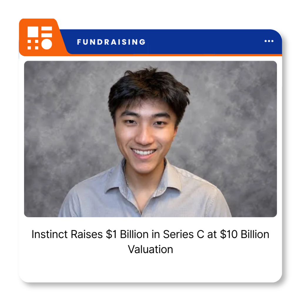 Instinct logo representing the San Francisco-based personal AI agent startup following its $1 billion Series C funding announcement.