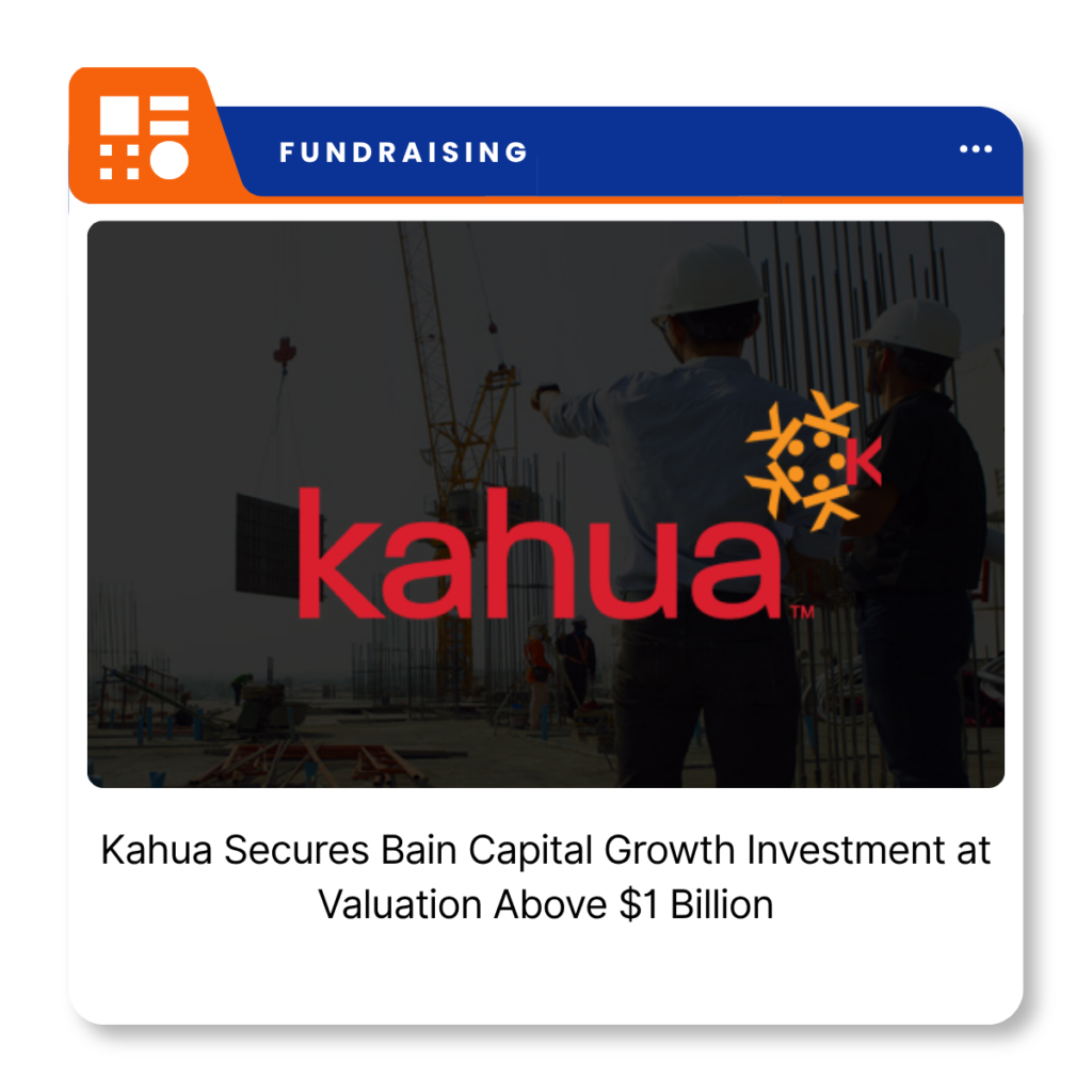 Kahua logo representing the construction technology company following its Bain Capital growth investment announcement.