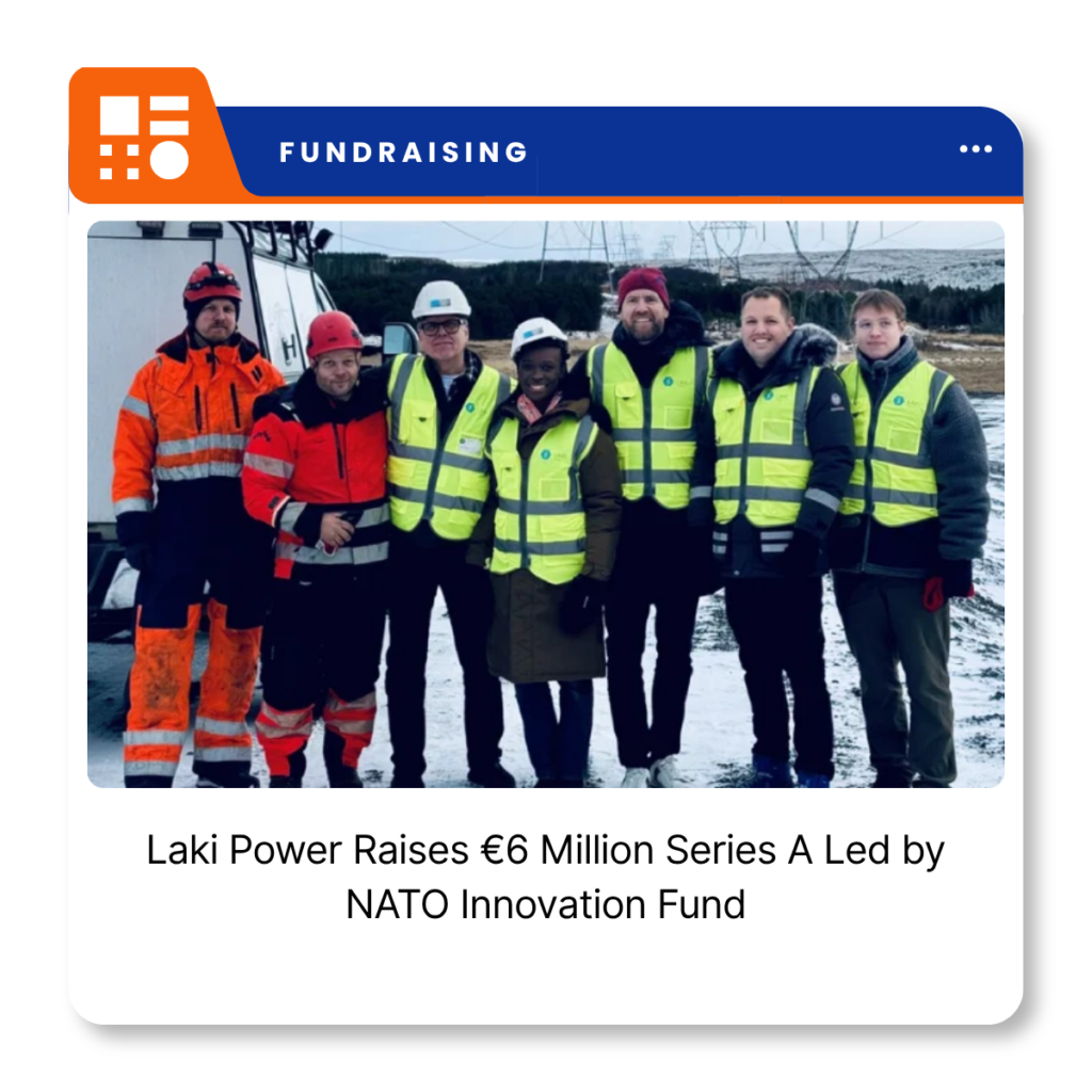 Laki Power grid-monitoring equipment mounted on a high-voltage transmission line.