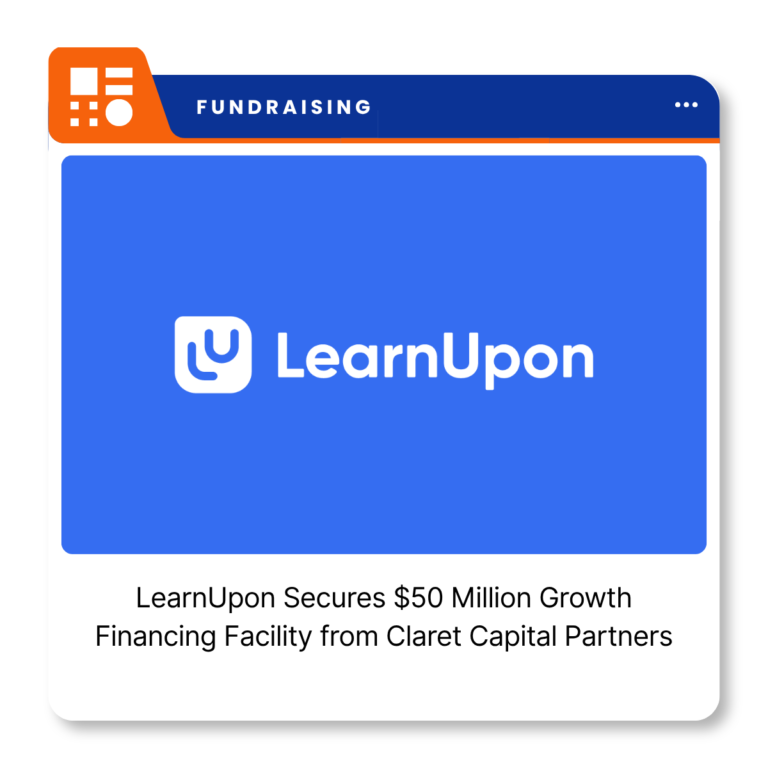 LearnUpon company logo representing the Dublin-based enterprise learning platform following its $50 million growth financing announcement.