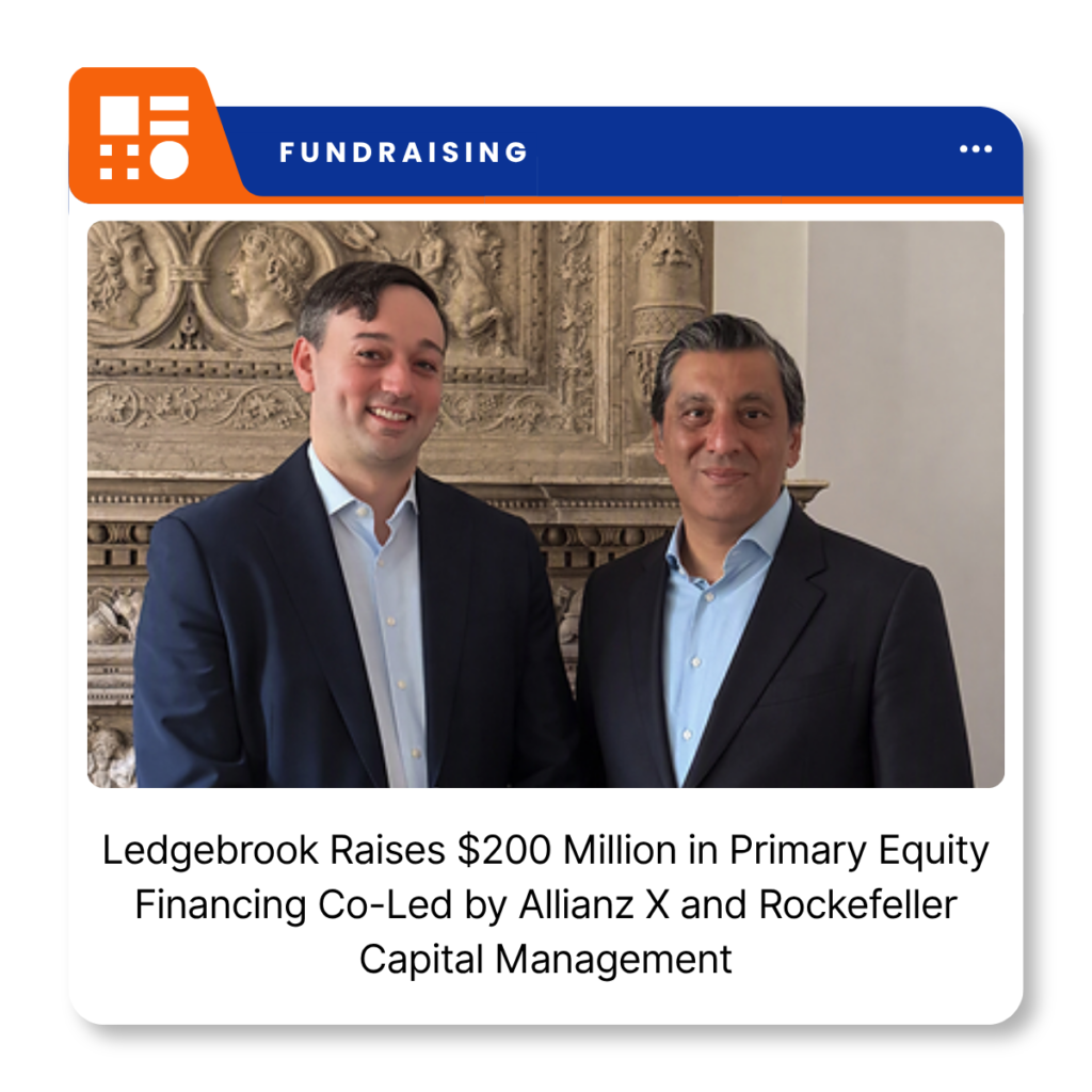 Ledgebrook branding representing the Boston-based specialty insurance company following its $200 million equity financing announcement.