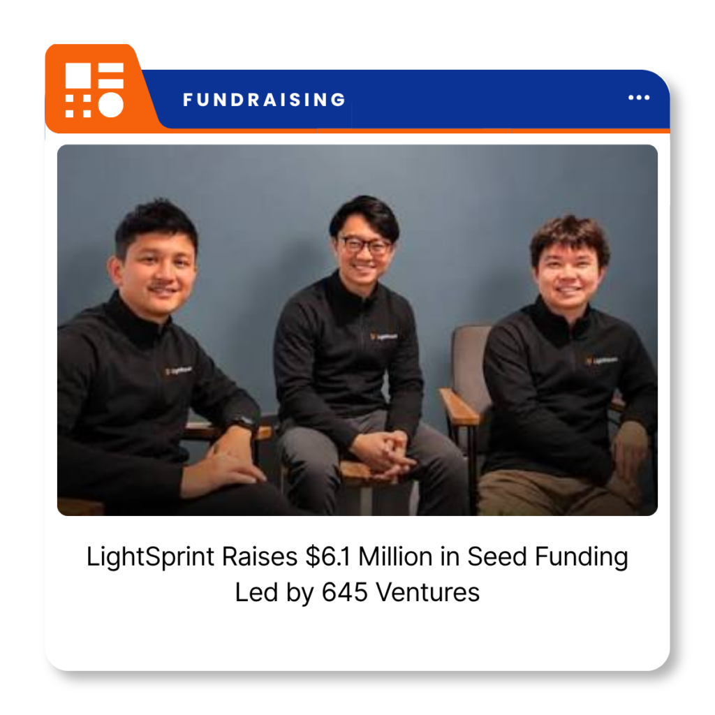 LightSprint funding announcement graphic highlighting its $6.1 million seed round led by 645 Ventures.