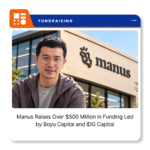 Manus AI logo representing the Singapore-based artificial intelligence agent startup following its funding round of more than $500 million.