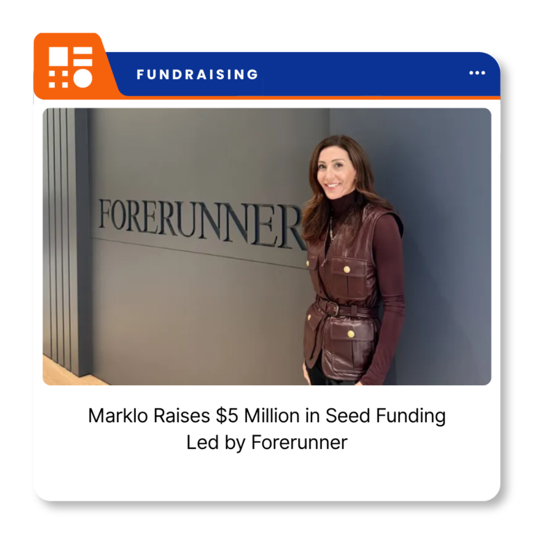 Marklo company logo representing the AI marketing platform for Shopify brands following its $5 million seed funding announcement.