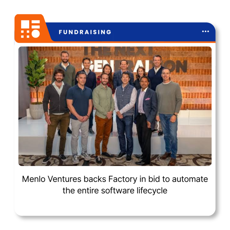 Factory branding for the AI software development company following Menlo Ventures' investment.