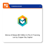 Menos AI logo representing the San Jose-based institutional investment technology company following its $5.1 million Pre-A financing.
