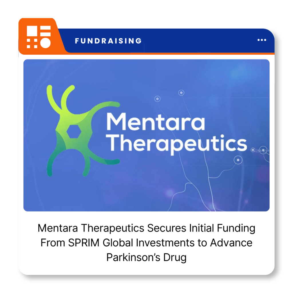 Mentara Therapeutics logo representing the biotechnology company developing MTA-304 for levodopa-induced dyskinesia in Parkinson’s disease.