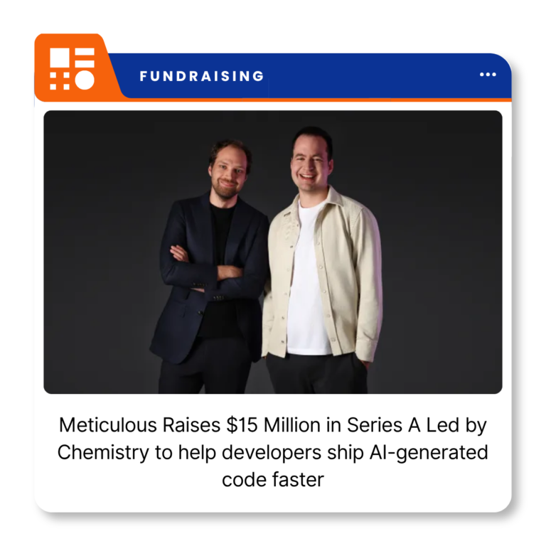 Meticulous company logo representing the London-based automated software testing startup that raised $15 million in Series A funding.