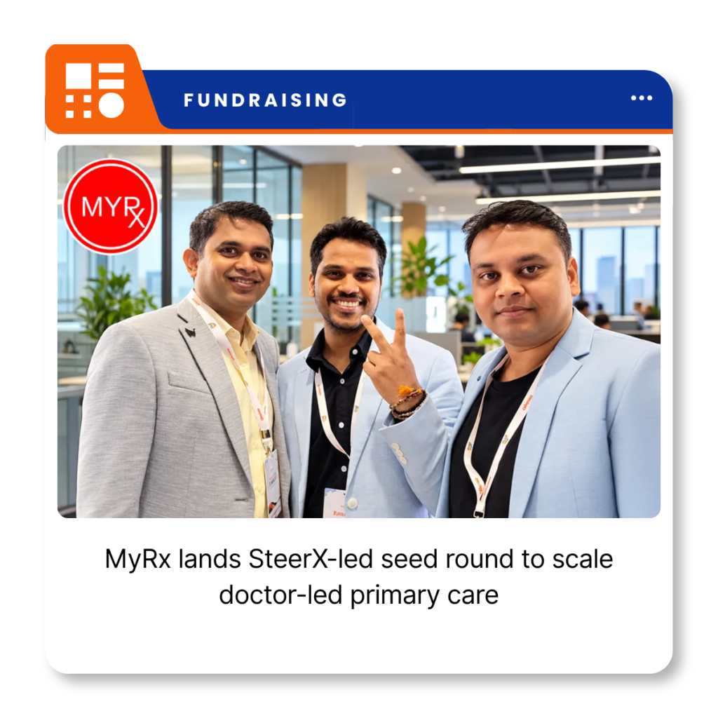 MyRx company logo representing the Hyderabad-based primary healthcare infrastructure company.