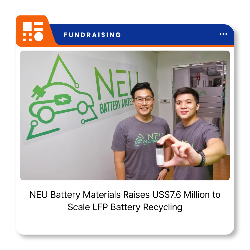 NEU Battery Materials' battery recycling facility in Tuas, Singapore, designed to recover lithium from lithium iron phosphate batteries.