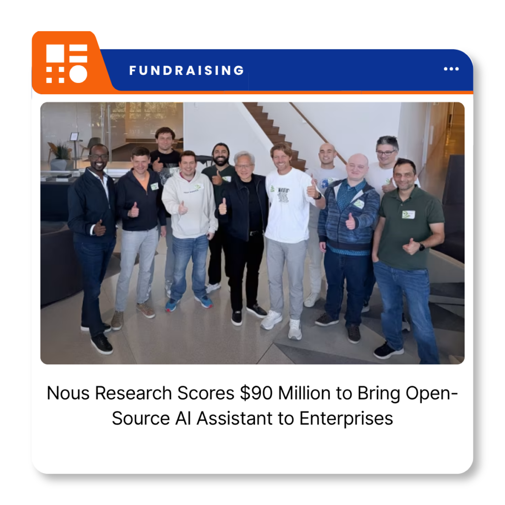 Nous Research logo representing the open-source AI startup following its $90 million Series B funding round.