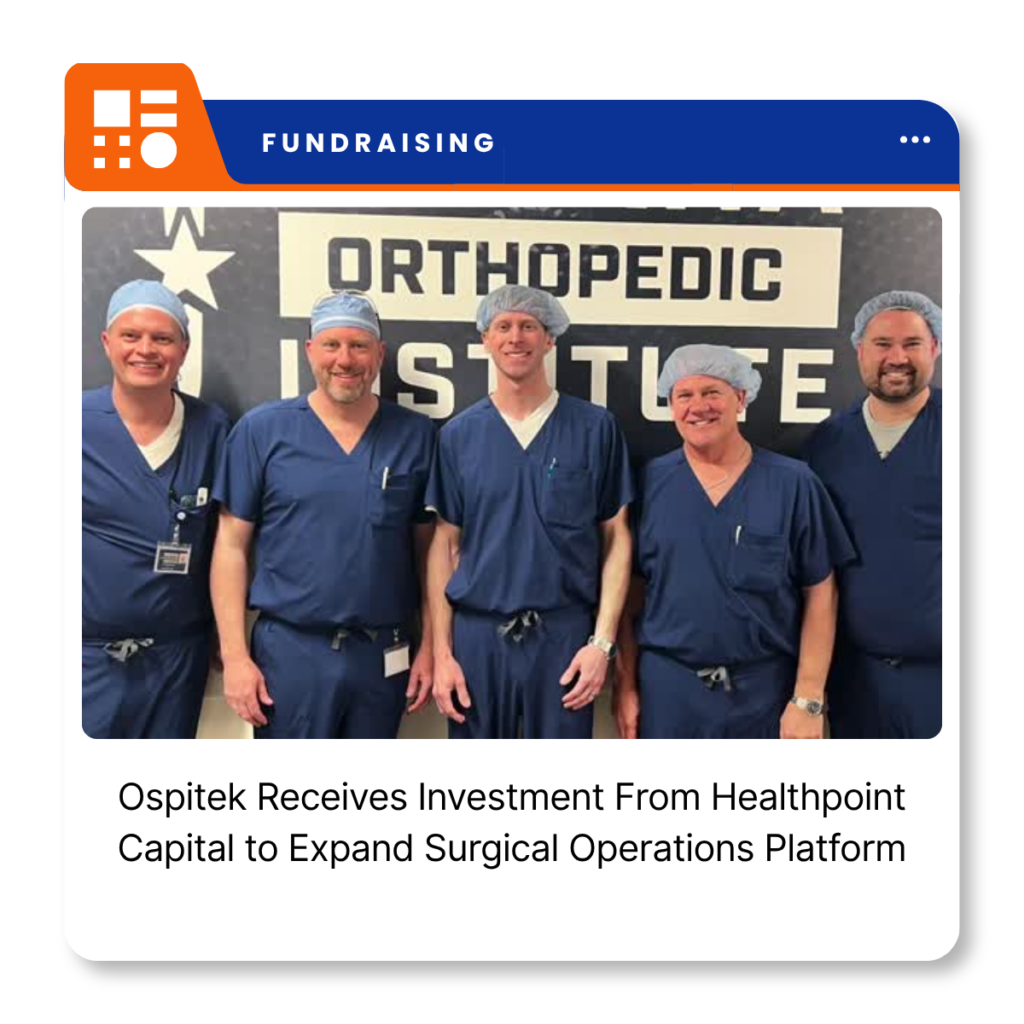 Ospitek company logo representing the US-based provider of AI- and IoT-powered surgical operations software backed by HealthpointCapital.