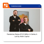 Pandektes legal research platform representing the Copenhagen-based company's €13.5 million Series A funding announcement.