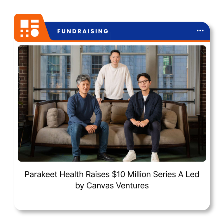Parakeet Health branding representing the healthcare AI company's $10 million Series A funding announcement.