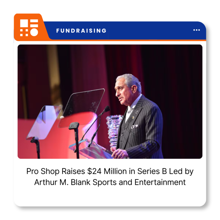 Pro Shop branding representing the golf-focused media, entertainment and commerce company following its $24 million Series B financing.