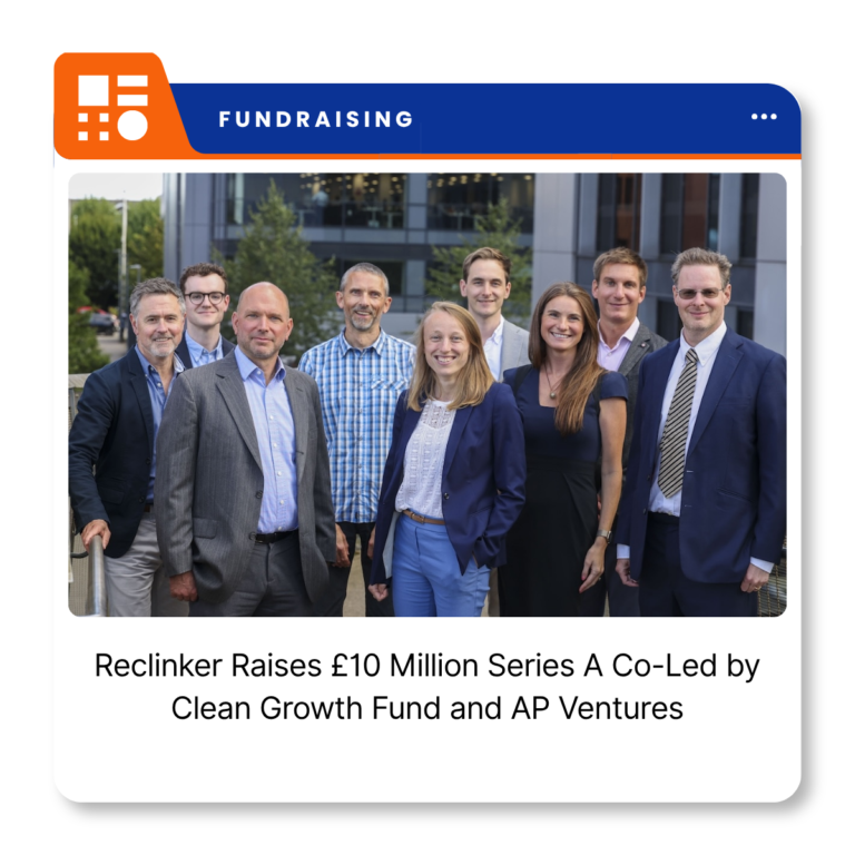 Reclinker team and investors following the company’s £10 million Series A funding announcement.