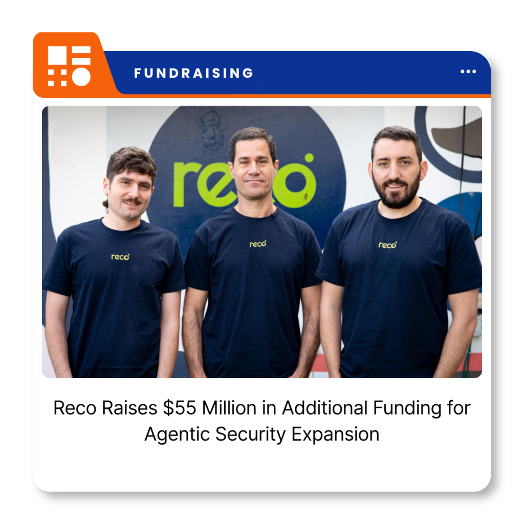 Reco company branding representing the cybersecurity startup following its $55 million funding announcement.