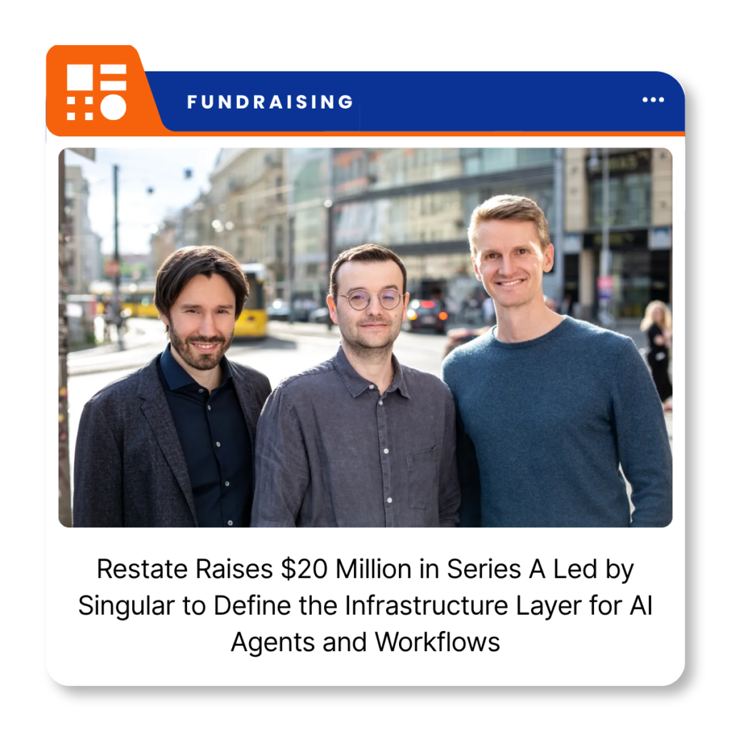Restate team representing the durable execution infrastructure company following its $20 million Series A funding announcement.